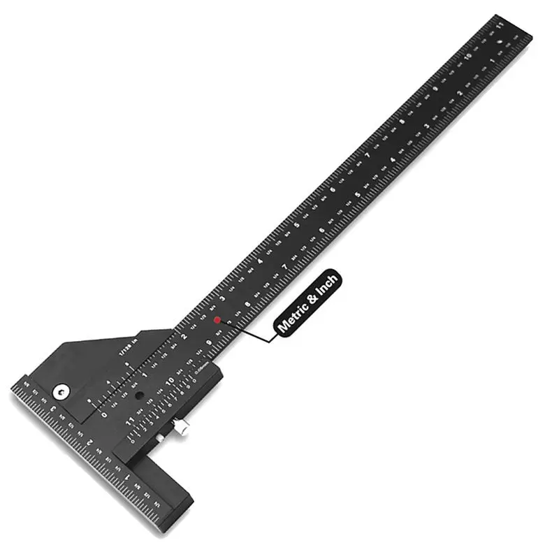 Aug. Woodworking Tool T Ruler Sliding Gauge Aluminum Alloy Scribe Ruler Depth Gauge T-Square Scribing Measuring Tool