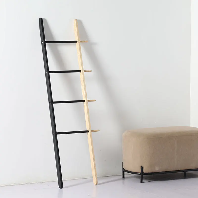 Nordic solid wood coat rack, floor hanger, bedroom clothes rack, simple wall, living room foyer creative hanger
