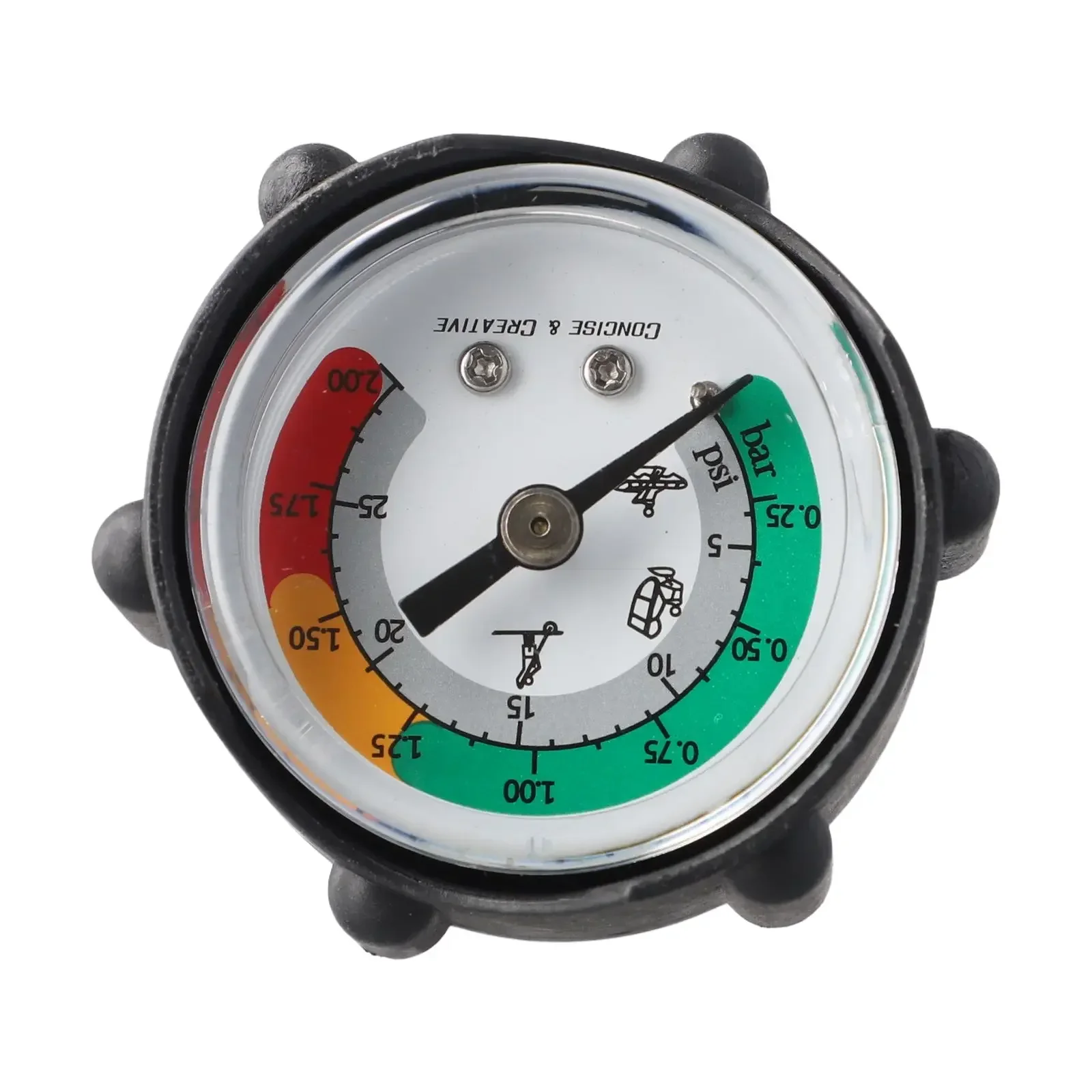 1pc Rubber Barometer For Inflatable Boat Pressure Gauge Surfboard Accessory 30 PSI2bar Boat Accessories