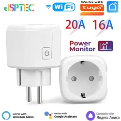 Tuya Smart Socket EU16A/20A Wifi Smart Plug With Power Monitoring Smart Life APP Remote Control Support Google Assistant Alexa