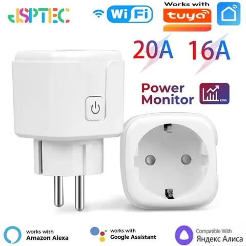 Tuya Smart Socket EU16A/20A Wifi Smart Plug With Power Monitoring Smart Life APP Remote Control Support Google Assistant Alexa