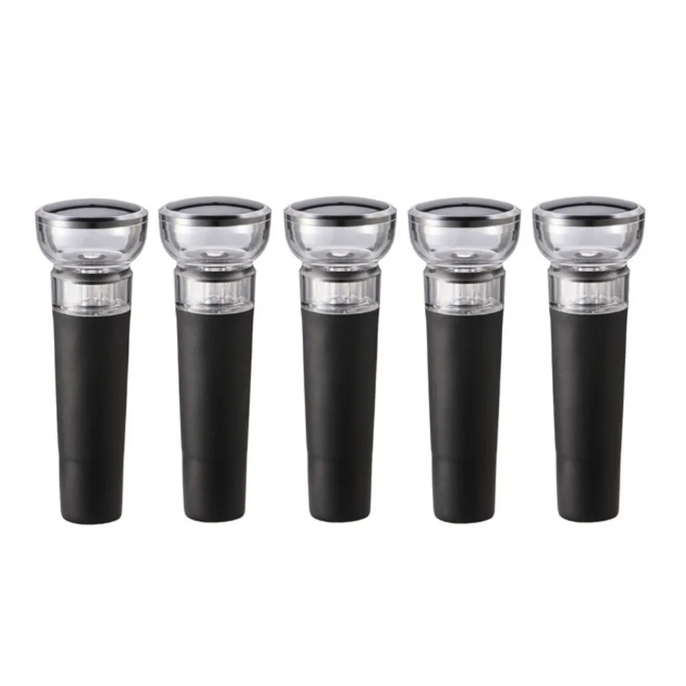 

5pcs Wine Cork Airtight Vacuum Bottle Stopper Reusable Leak-Free Wine Preservation Plug Black Wine Bottle Sealer Club