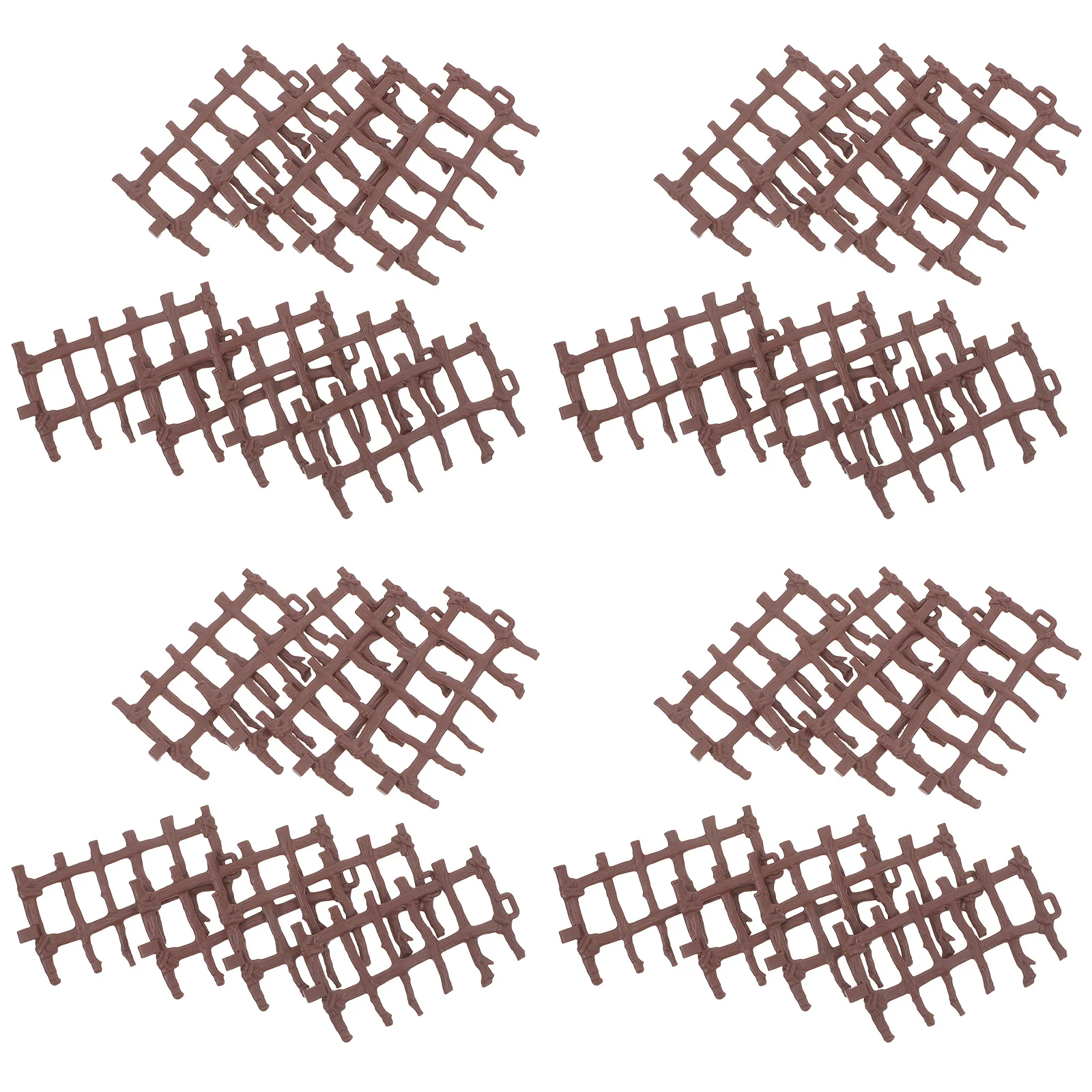 50 قطعة مجموعة سياج مزرعة مصغرة واقعية الخشب اللون البلاستيك سياج المناظر الطبيعية الصغيرة لحديقة متفوقا حاجز الحيوان #4