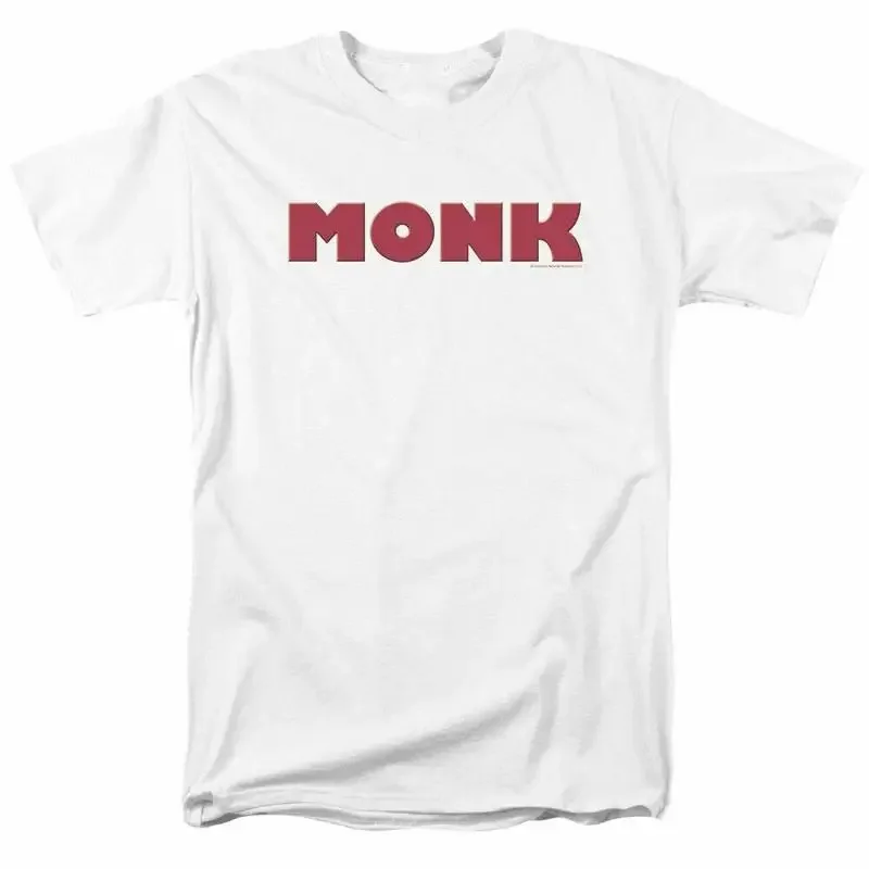 Monk Logo T Shirt Mens Licensed Classic TV Show Adrian White