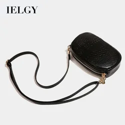 Borsa diagonale urbana semplice texture nera da donna IELGY