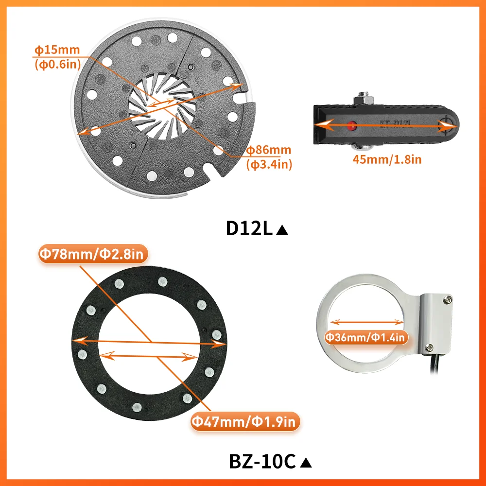 Ebike KT PAS Pedal Assistant Sensor BZ-4/V12L/D12L/10C 8/12 Magnet Ebike 36V/48V/52V PAS for Electric Bicycle  Conversion Kit