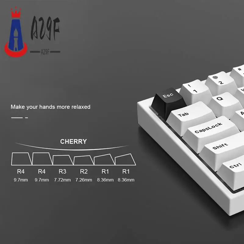 

A29F-168-клавишный большой набор двухцветных колпачков для клавиш с высоким содержанием PBT, набор колпачков для клавиш для Wooting, механическая клавиатура