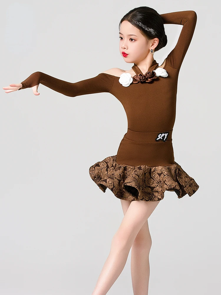 Cha Cha Rumba Samba Tango Latin Dance Clothes Girls Child Salsa Dance Dress Girls New Competition Ballroom Dance Costume Kids