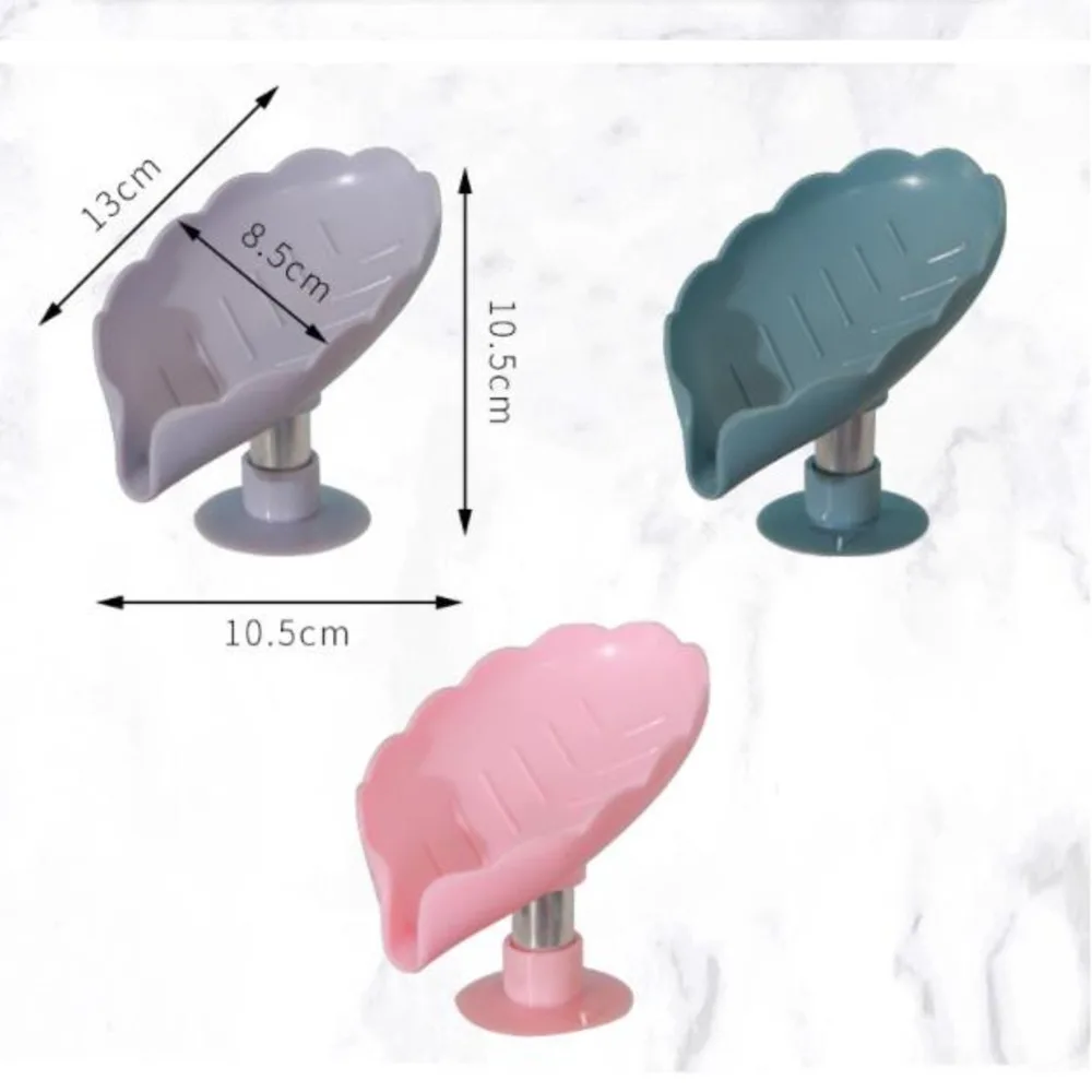 Creative PP Plastic Leaf Shape Soap Dishes Drain Holder Box Bathroom Accessories Toilet Laundry Bathroom Supplies Tray