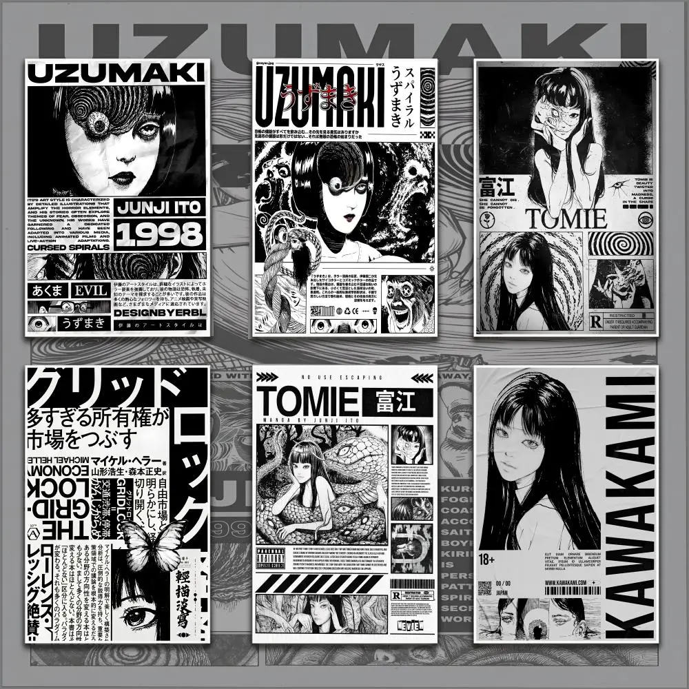 T-Tomie J-junji Ito Poster Home Living Bed Room Bar Hallway Sticky Wall Art Printing Aesthetic Decor