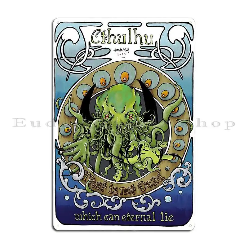 Cthulhu Nouveau Metal Plaque Poster Designing Poster Home Vintage Cave Tin Sign Poster