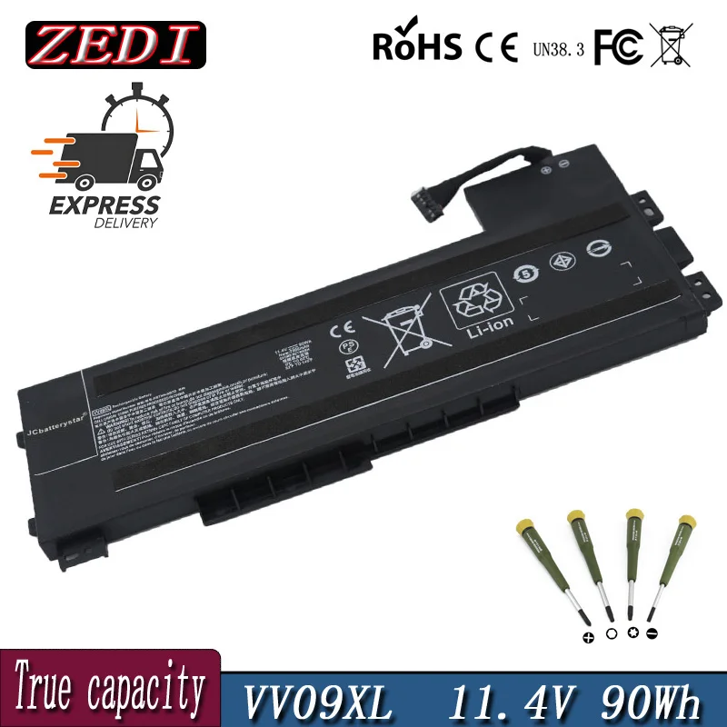 ZEDI New VV09XL Laptop Battery For HP ZBook 15 G3 G4 Series HSTNN-DB7D HSTNN-C87C 808398-2C2 808398-2C1 808452-005 11.4V 90WH