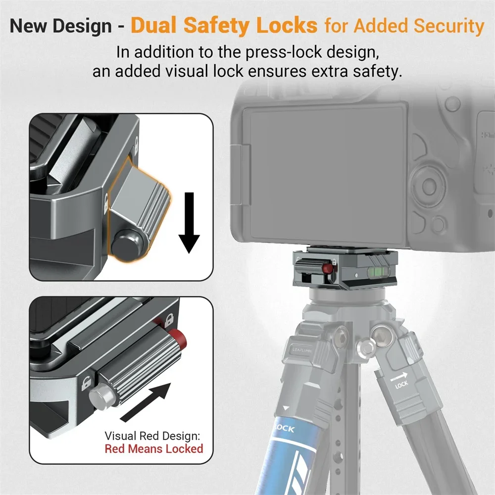 Pro Quick Release Kit - Leaplight Qr Clamp + 4 Screws W/ Pd V3/arca Swiss Compatibility - No Tools Needed