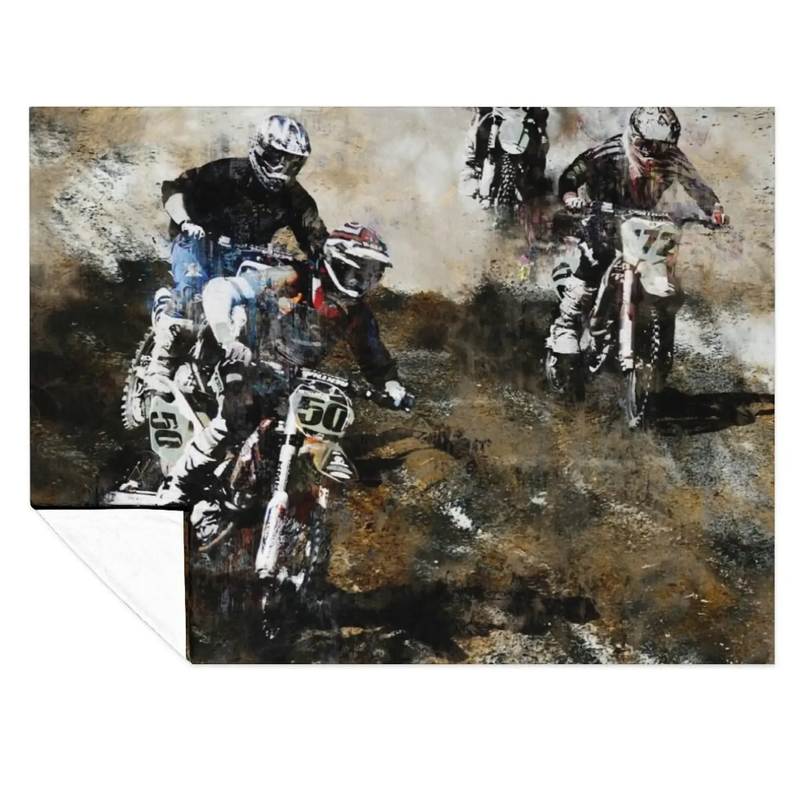 

Motocross Dirt Bikers Throw Blanket Thermals For Travel Sofas Summer Large Blankets