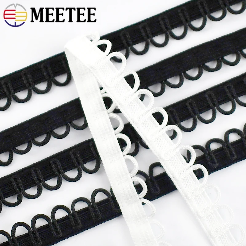 

5/10/20M 15mm Nylon Elastic Band Wedding Dress U-shape Loop Buttonhole Collar Underwear Lace Trim Ribbons DIY Sewing Accessories