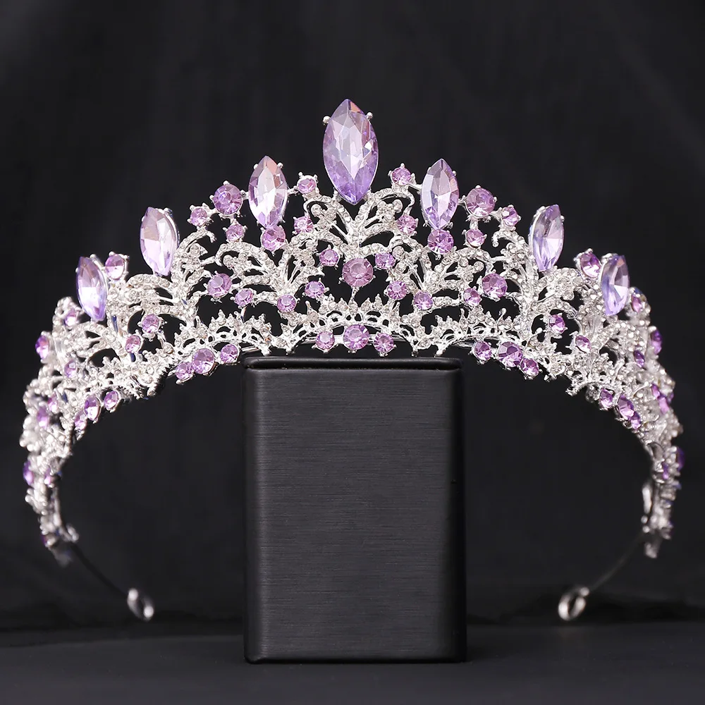 Baroque Luxury Water Drop Crystal Bridal Crown Miss Universe Tiaras Rhinestone Pageant Diadem Headpiece Wedding Hair Accessories
