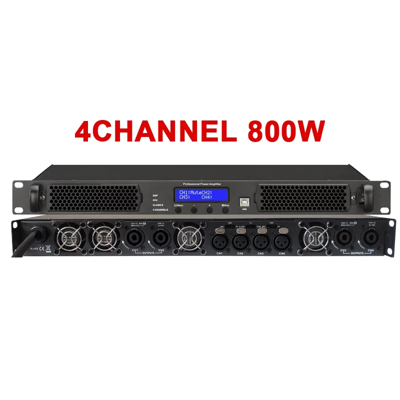 Shenndare Professioneller digitaler DSP-Verstärker, 4 Kanäle, 1000 W, Audioverstärker, DSP-Hochleistungsverstärker, digitaler Audio-DJ-Subwoofer