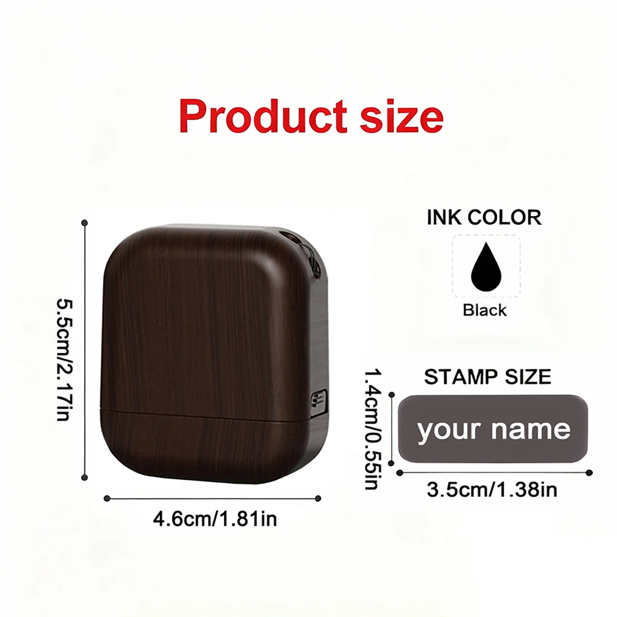 Personalized Plastic Wood Grain Custom Name Stamp Self Ink Office Seal Reusable Custom Stamp For Documents Clothing School