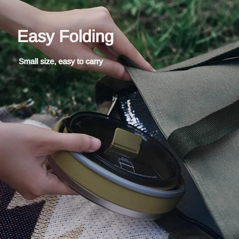 Outdoor Folding Silicone Kettle Portable Mini Boiling Water Pot with Handle Camping Kettle Pan Pot for Travel Picnic Tableware