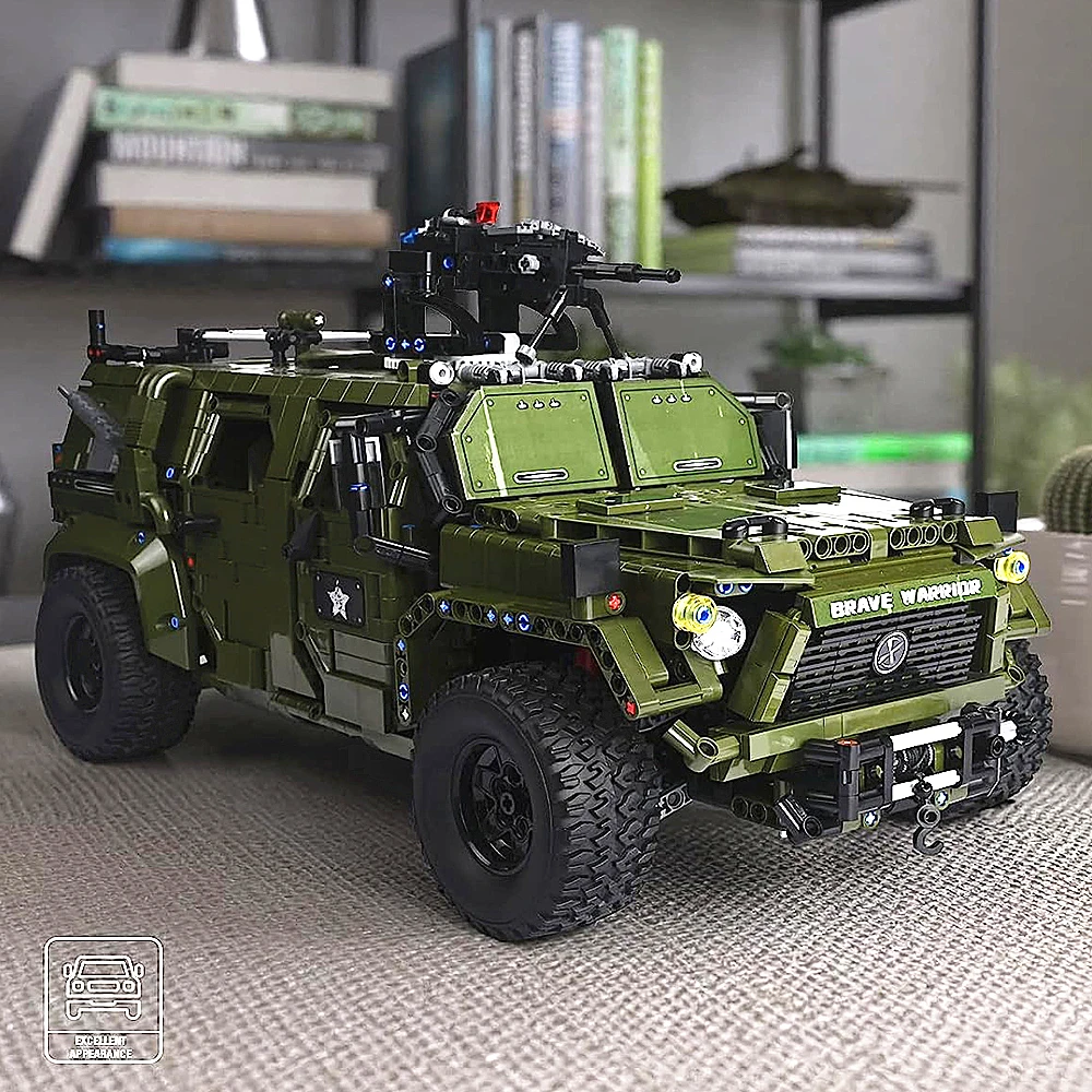 

Технический автомобиль T4015 Мотер Power Warrior Off-кирпичи для дороги строительные блоки в сборе, Подарочные игрушки для детей, строительные армейские модели для мальчиков