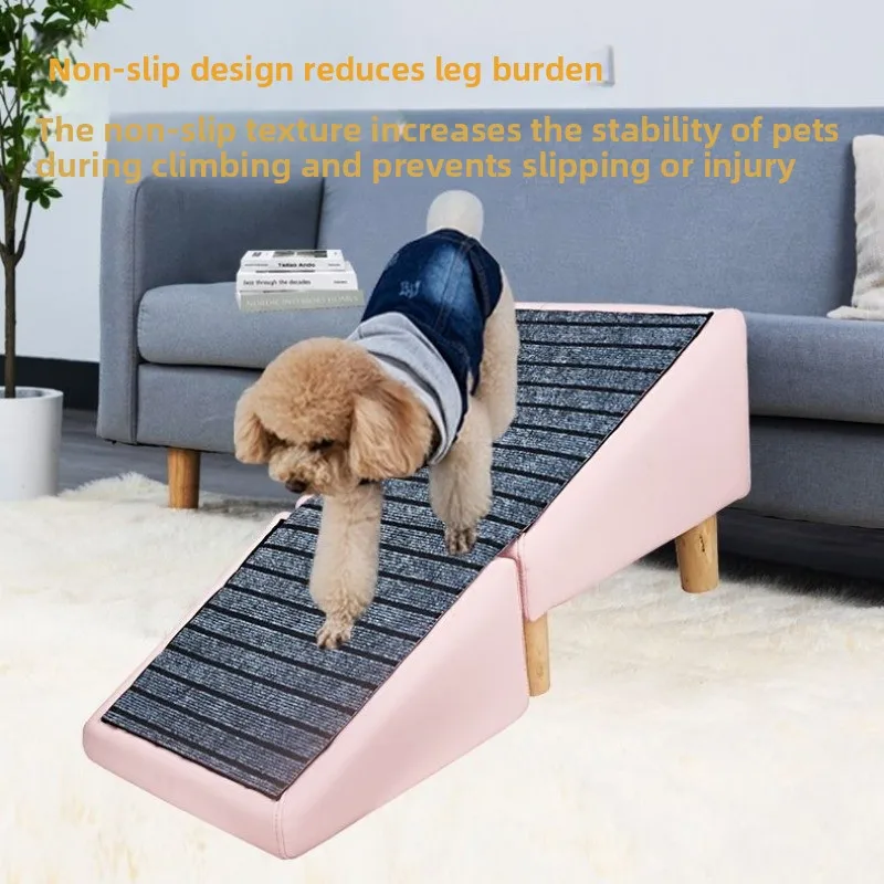 Dog cat non-slip multi-functional pet ladder, large space comfortable slope, bedside sofa bedside stairs