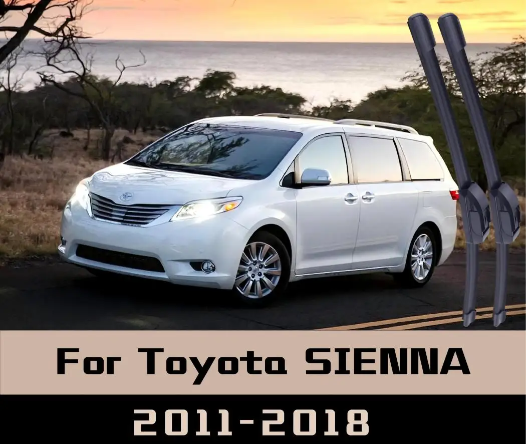 

2Pcs For Toyota SIENNA 2011-2018 Wiper Front Wiper Blades Windshield Windscreen Window Brushes Boneless front wipers