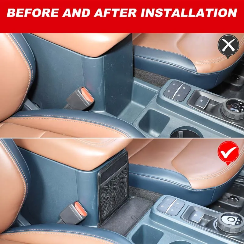 For Ford Maverick 2022-2026+ Oxford cloth black car center console armrest box front storage bag car modification accessories