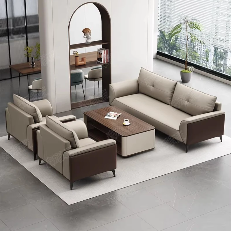 Modern luxury faux leather single Double seater sofa side table coffee tables 1 2 3 person sofas Armchair couch Office Furniture