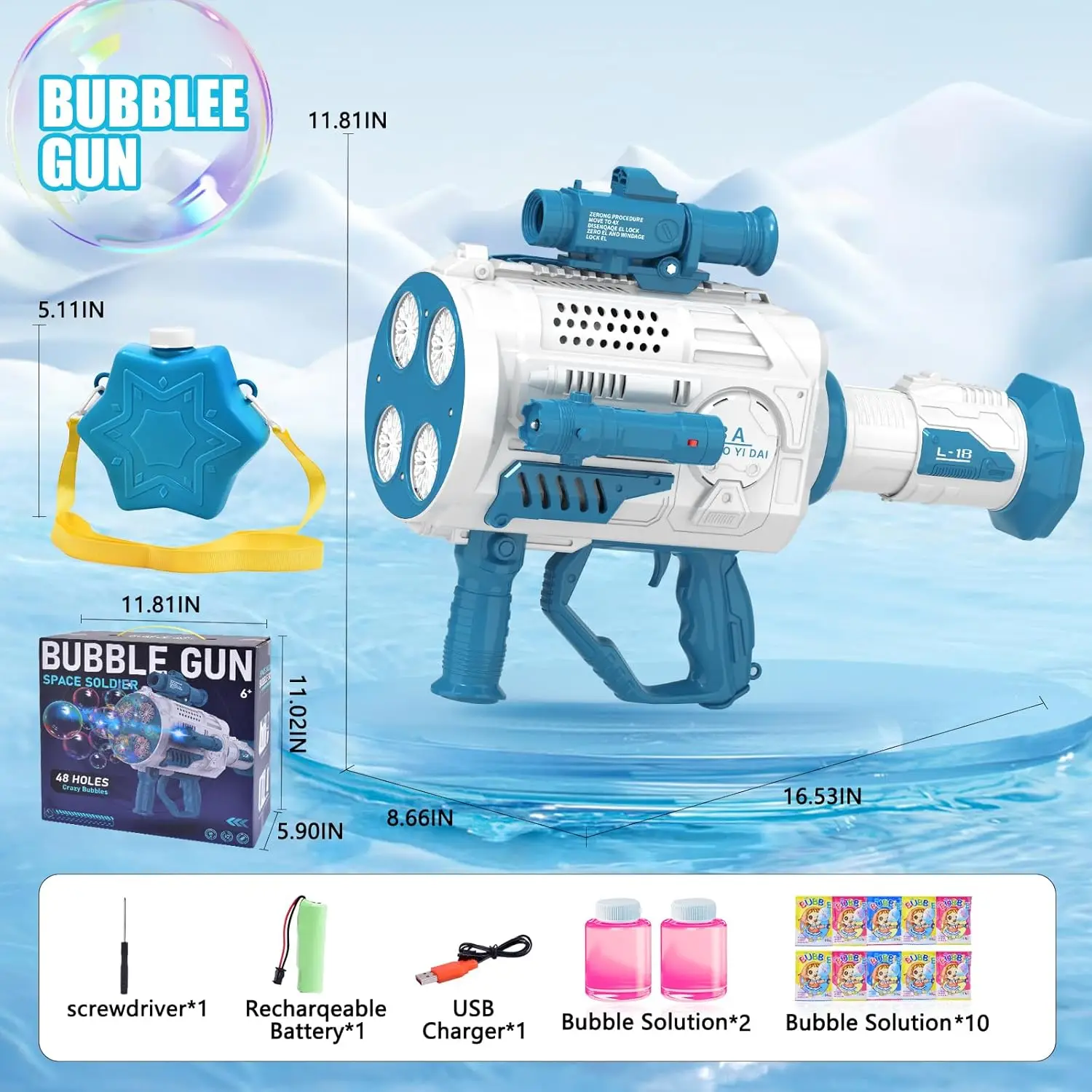 Large Automatic Rocket Bubble Gun Dinosaur Big Holes Bubbles Machine Gun Launcher Shape Blower Soap Outdoor Toys For Kids Audlt