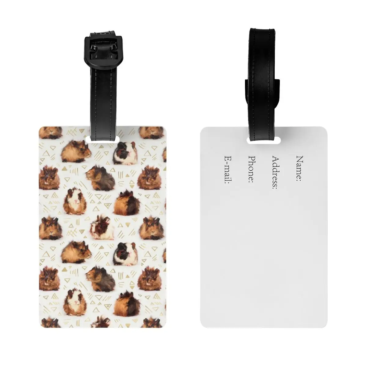 Custom Cute Guinea Pig Pet Luggage Tag Animal Travel Bag Suitcase Privacy Cover ID Label