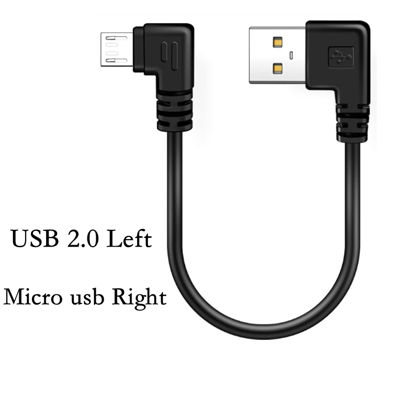 Up & Down & Left & Right Angled 90 Degree USB Micro USB Male to USB male Data Charge connector Cable 15cm 25cm 50cm for Tablet