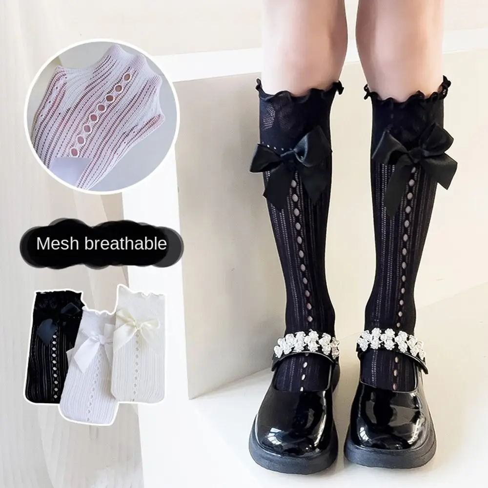 

New Soft Hosiery Bow Socks Top Knee Elasticity Mesh Stockings Fashion Girl Gift Dance Socks Girl