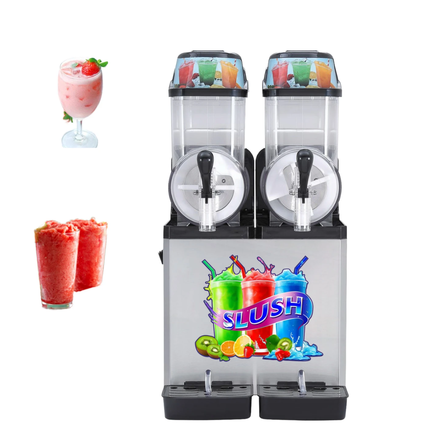 

Commercial Factory Price 12l Two Tank Frozen European Plug 220V Drink Slush Machine Control Snow Melting Machine