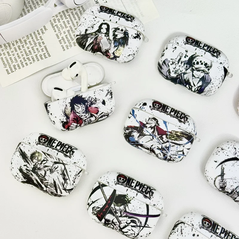 3D One Piece Luffy Model Earphone Case For Airpods 1 2 3 Pro Pro2 4 Pro3 Zoro Shanks Law ACE Hancock Bluetooth headset Cover view 6