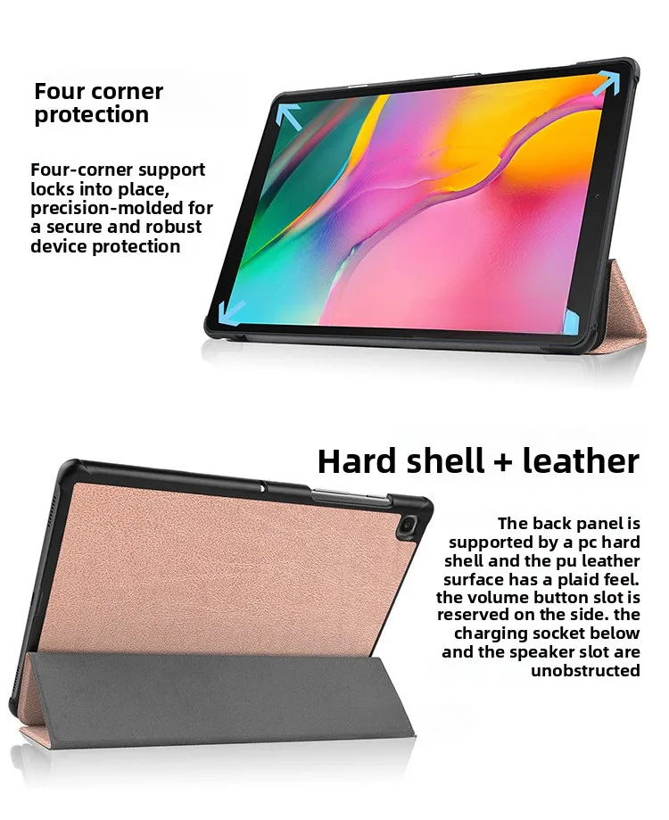 Für Galaxy Tab A 10,1 Zoll Tablet – Schutzhülle aus Leder T510 Kaster Tri-Fold Cover – Detail 7