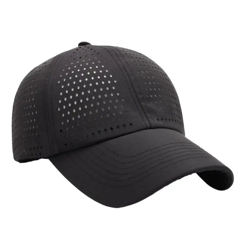 

A52E Unisex Sporty Sun Hat Sweat Wicking Polyester Baseball Hat Adjustable Fit Ventilation 6 Color