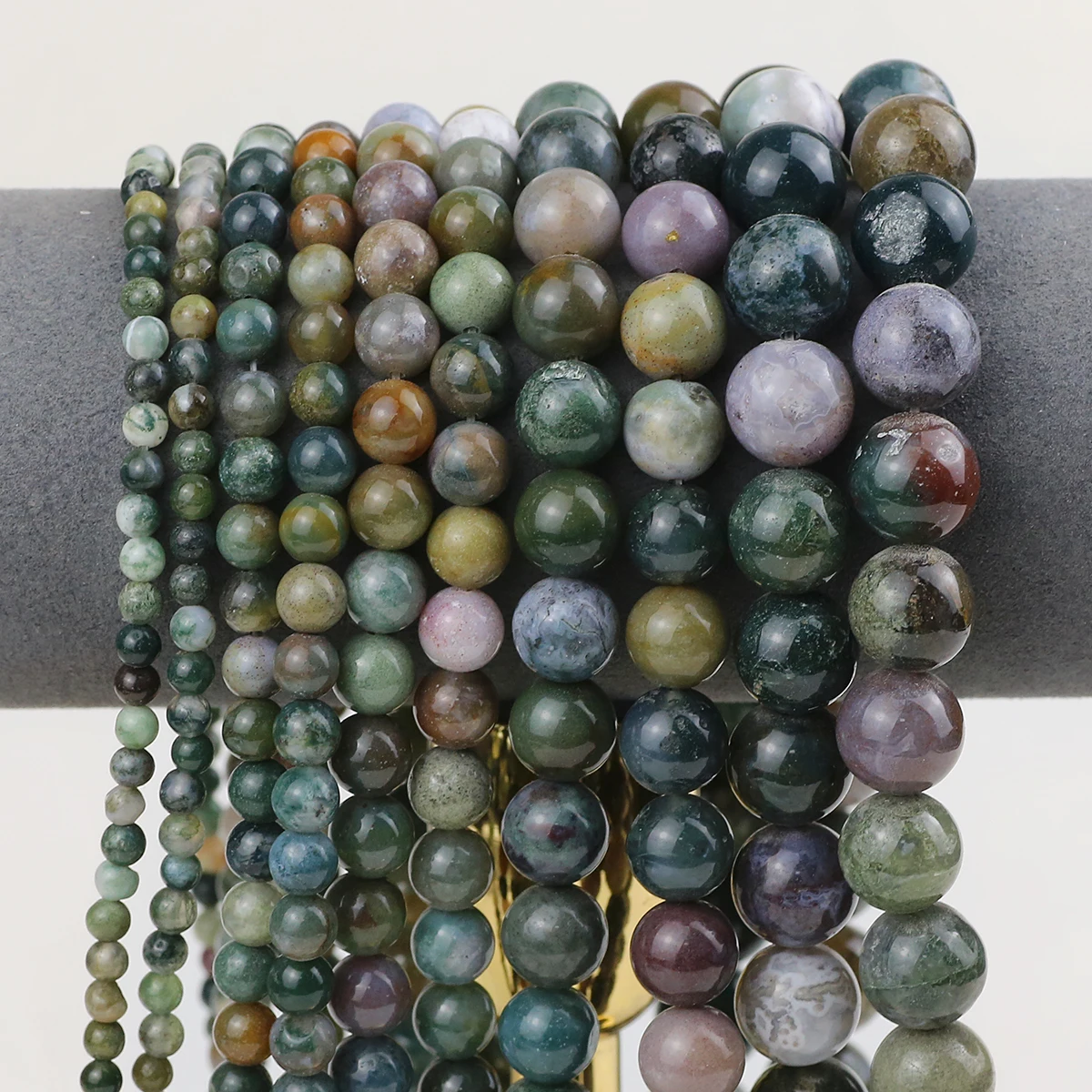 1Strand Natural Indian Agate Stone Round Spacer Loose Beads For Jewelry Making DIY Bracelets Necklaces Accessories 4/6/8/10/12MM