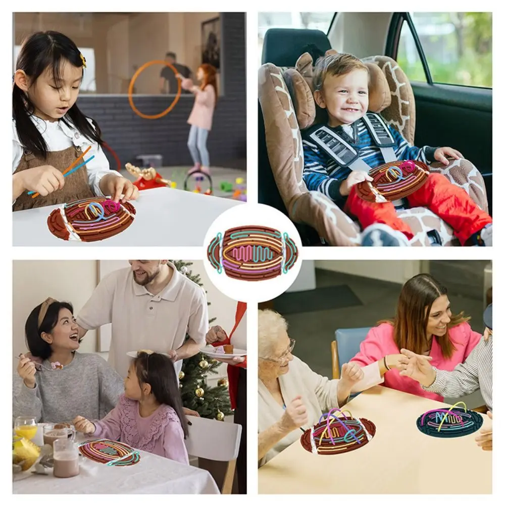 Tablero de actividades sensoriales de silicona, rompecabezas para niños, entrenamiento de capacidad, tablero sensorial silencioso, tablero ocupado práctico Montessori para niños