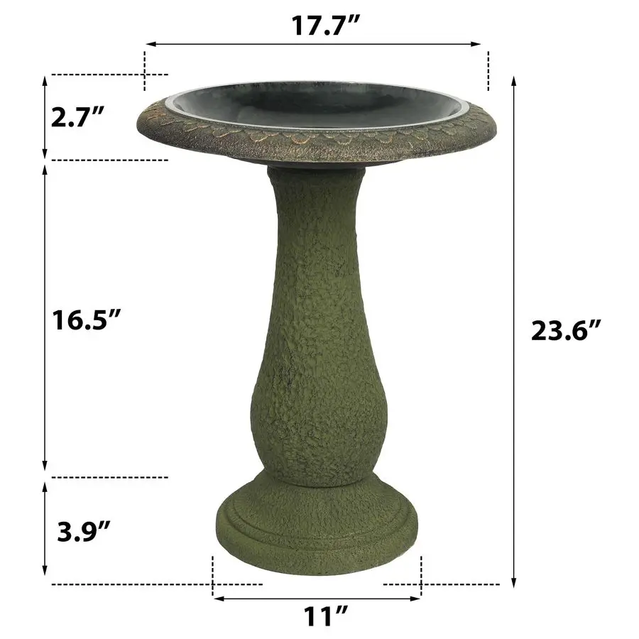 Fiberclay Outdoor Bird Bath, WeatherResistant Garden Decor with NonSlip Basin, Durable MarbleLook Bird Baths for Outdoors, EasyC view 6