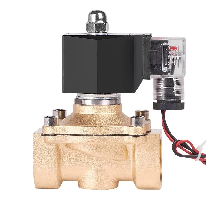 

Normally Closed Brass Solenoid Water Valve Waterproof Coil Electronic Pipeline Control Switch 220v 24V DN20 DN25