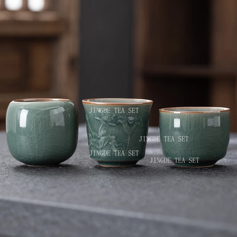 1 قطعة فنجان الشاي السيراميك المنزلية النمط الصيني Ge كيلن فنجان شاي شرب الشاي و يخطو Pu Erh أكواب شاي أواني الشرب