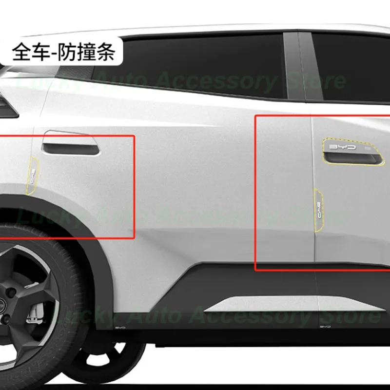 Striscia Anti-collisione per specchietto retrovisore per auto per BYD Seagull EV 2023-2024 adesivo protettivo laterale della porta trim accessori