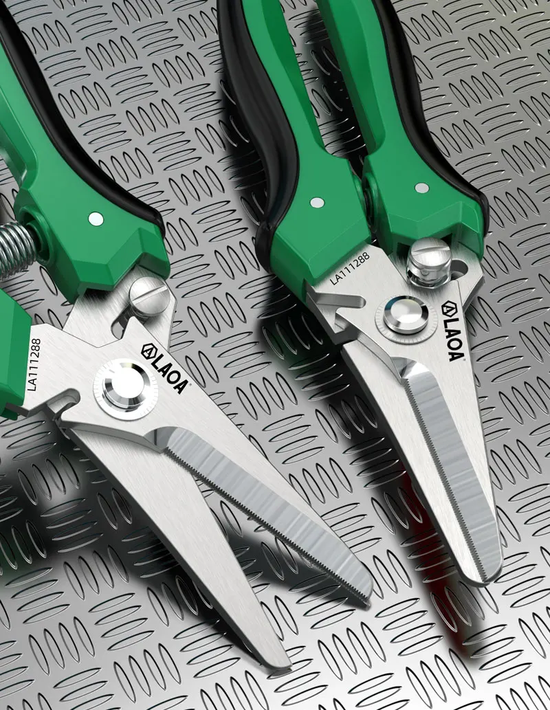 LAOA Stainless Steel Multifunctional Serrated Powerful Scissors Electrician's Scissors