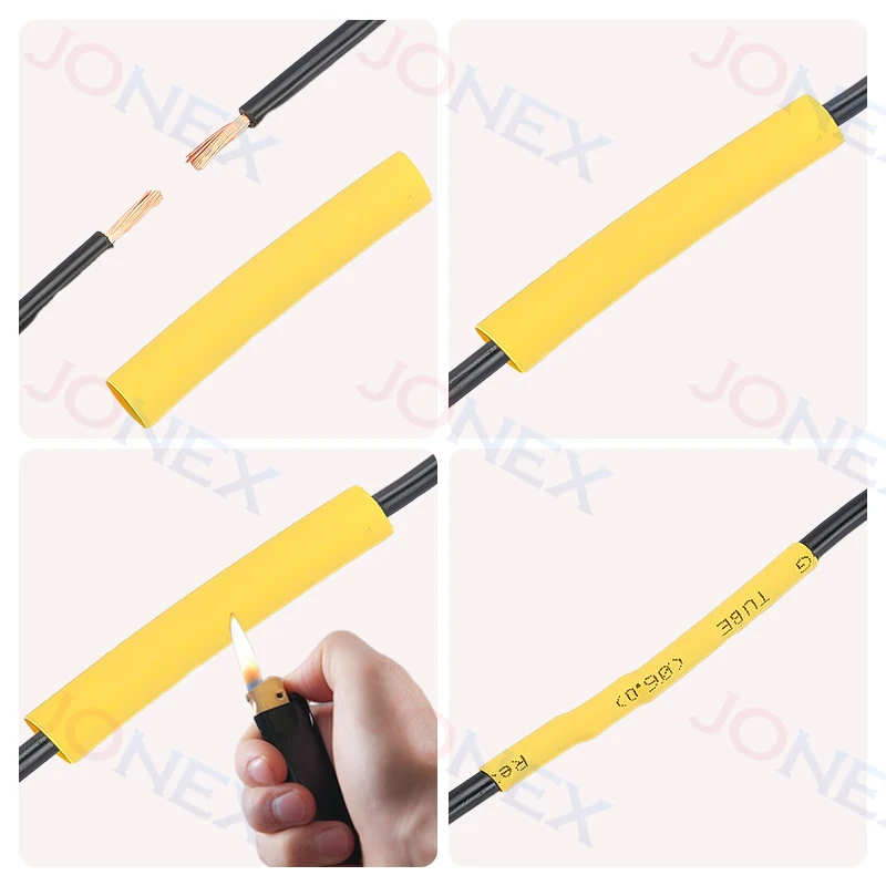 127/164PCS Heat Shrink Tubing Kit Thermoresistant Insulation Tube Electrical Wire and Cable Connection Heat Shrinkable Sleeves