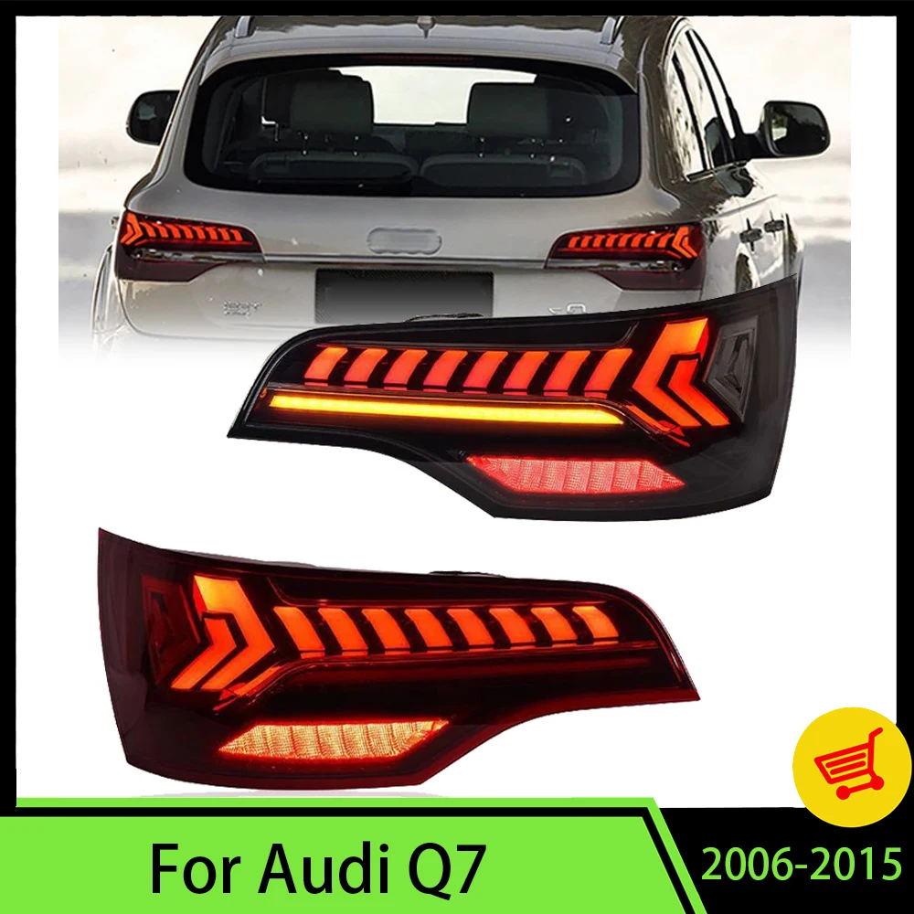 

2 шт. задние фонари для Audi Q7 2006-2015, светодиодные задние фонари, Стайлинг автомобиля, задний фонарь DRL, стоп-сигнал, автомобильные аксессуары