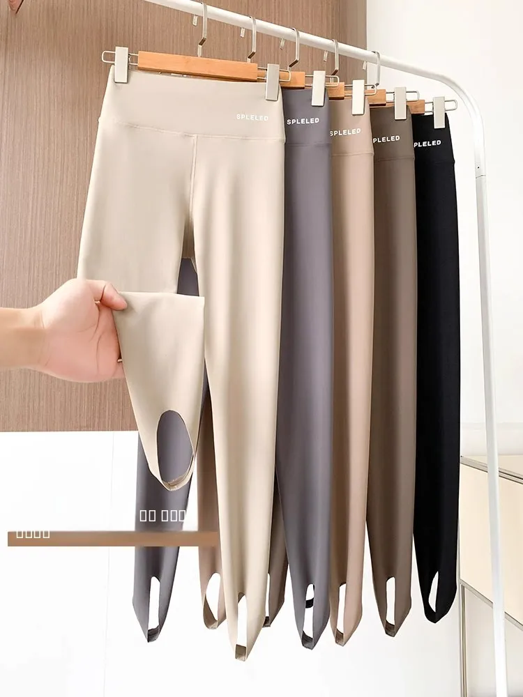 

Women's arkskin Pants with Footwear Thiened Fce Yoga Fitn Trousers Long Leggings Warm Autumn Winter Faion