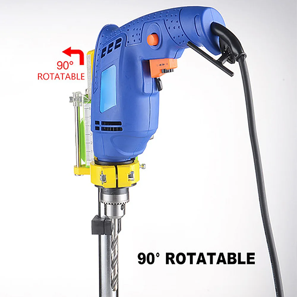 Mini Electric Drill Carrier Bracket Bench Drill Stand/Press 90 Degree Rotating Fixed Frame Workbench Clamp