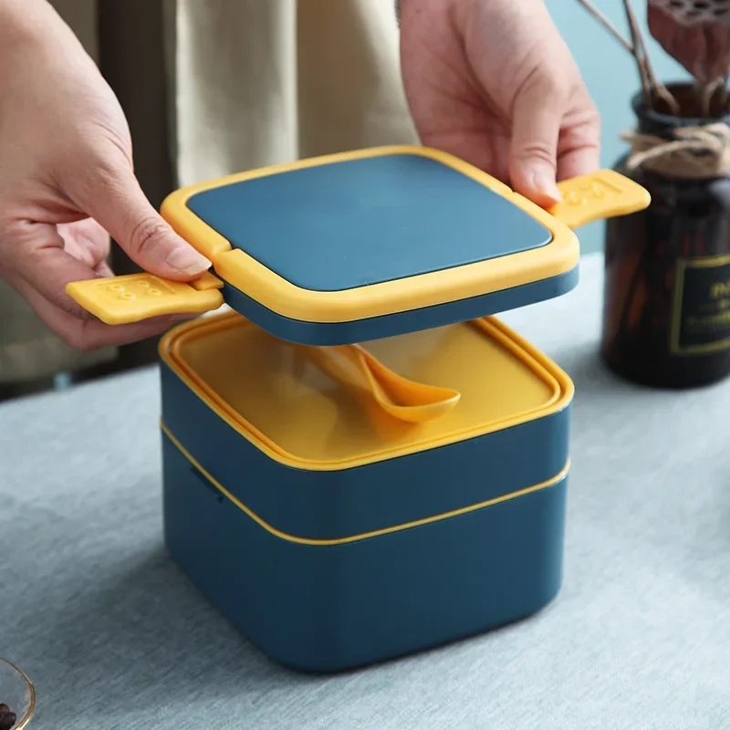 

Kitchen Microwave Portable Lunch Box Dinnerware Food Storage Container Children Kids School Office Portable Bilayer Bento Box