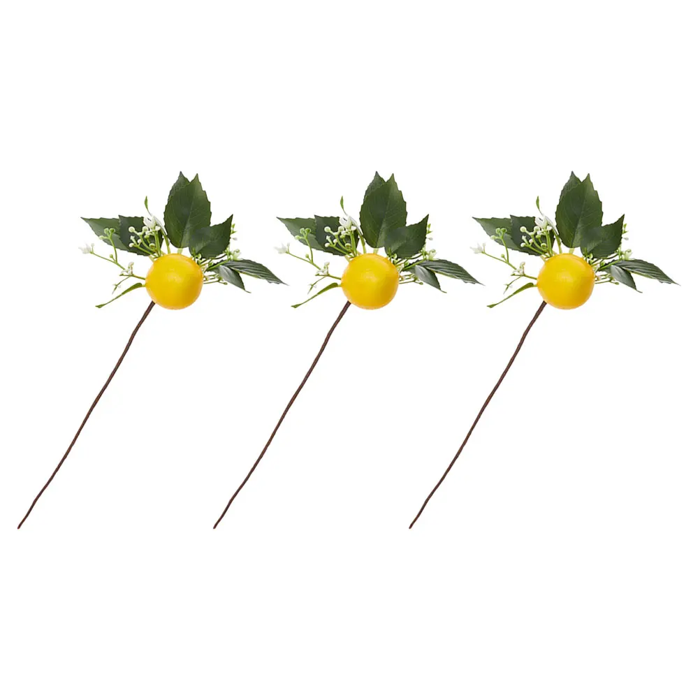 

3pcs Lemon Rings Artificial Lemon Branches For Diy Table Decor Vase Filling Fake Fake Fruits Bouquet Branch Fruit Bouquet Branch