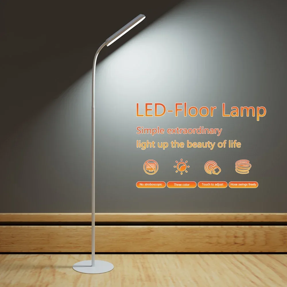 

Nordic Led Floor Lamp Touch Switch Remote Dimmable Tricolor Light Standing Light EU/US Plug Floor Lamp Modern Style Corner Lamp